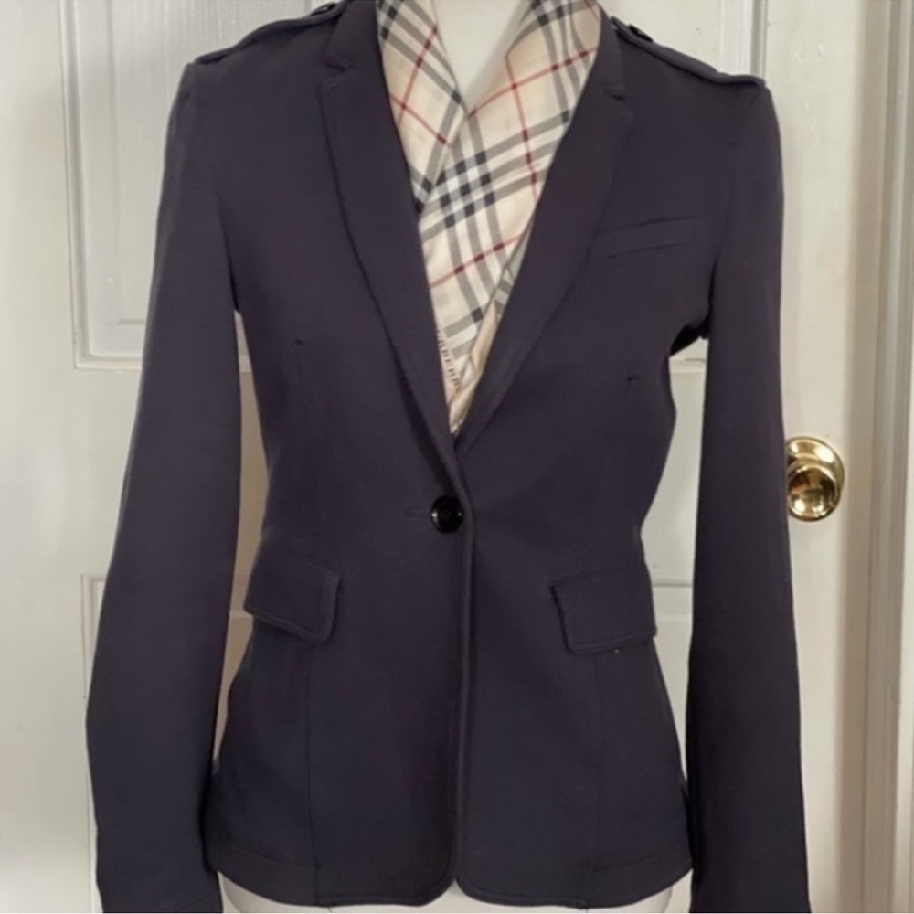 Burberry Brit Tailored Navy Blazer Jacket Sz 5 - Picture 5 of 10